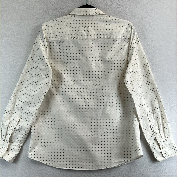 J. Crew Women’s Blouse / Button-down Shirt Sz 10 Cream w/ Black Dots 100% Cotton - Picture 7 of 14